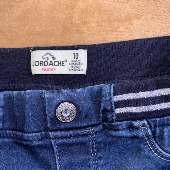 Jordache Skinny Girls Sz 10 Stretch Pull Up Denim Blue Ankle Leggings‎ (S) - Picture 5 of 8